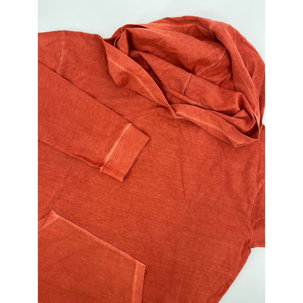 Pendleton Womens Burnt Orange Cotton Slub Jersey Pullover Hoodie Large L